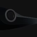 Futuristic Black Knife With Brown Handle Snowflake Emblem And Tech Buttons